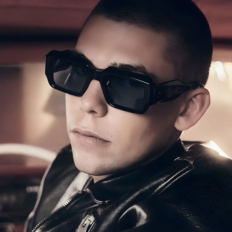 Men'S Fashion Glasses - 新ブランドの長方形サングラス。レディース、メンズ、レトロなスクエア型、ブラック。トレンド感のあるパンク風デザイン。UV400カット。