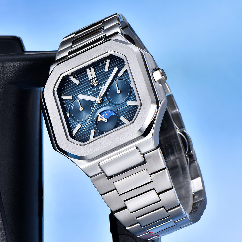 Men'S Fashion Luxury Brands - BENYAR 新しい 37 ミリメートルメンズ腕時計トップブランドクォーツ腕時計クラシック高級防水時計ステンレス鋼サファイアガラスギフト時計