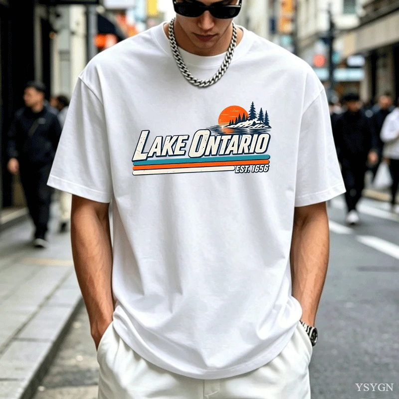 Mens Fashion Mexico - オンタリオ湖、五大湖、ヴィンテージ風、静かな活動をテーマにしたTシャツ、カナダTシャツ、メキシコ湾、控えめなデザインの反トランプTシャツ、旅行用Tシャツ、トップス