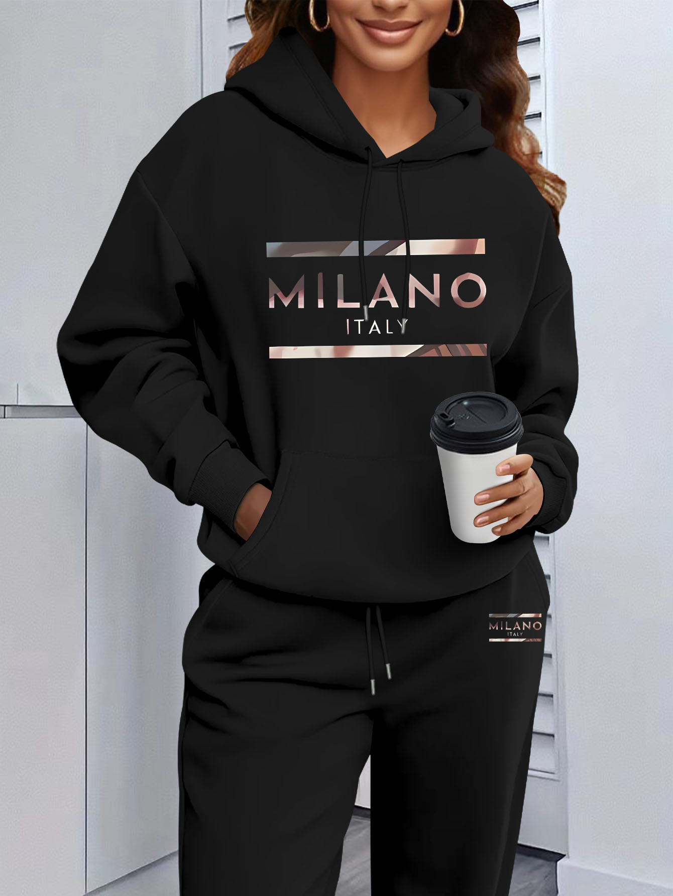 Mens Fashion Suits - 2026年レディースプリントパーカー上下セット、高品質、人気商品、ファッション、カジュアル、ジョギングパンツ、セットアップ、パーカー