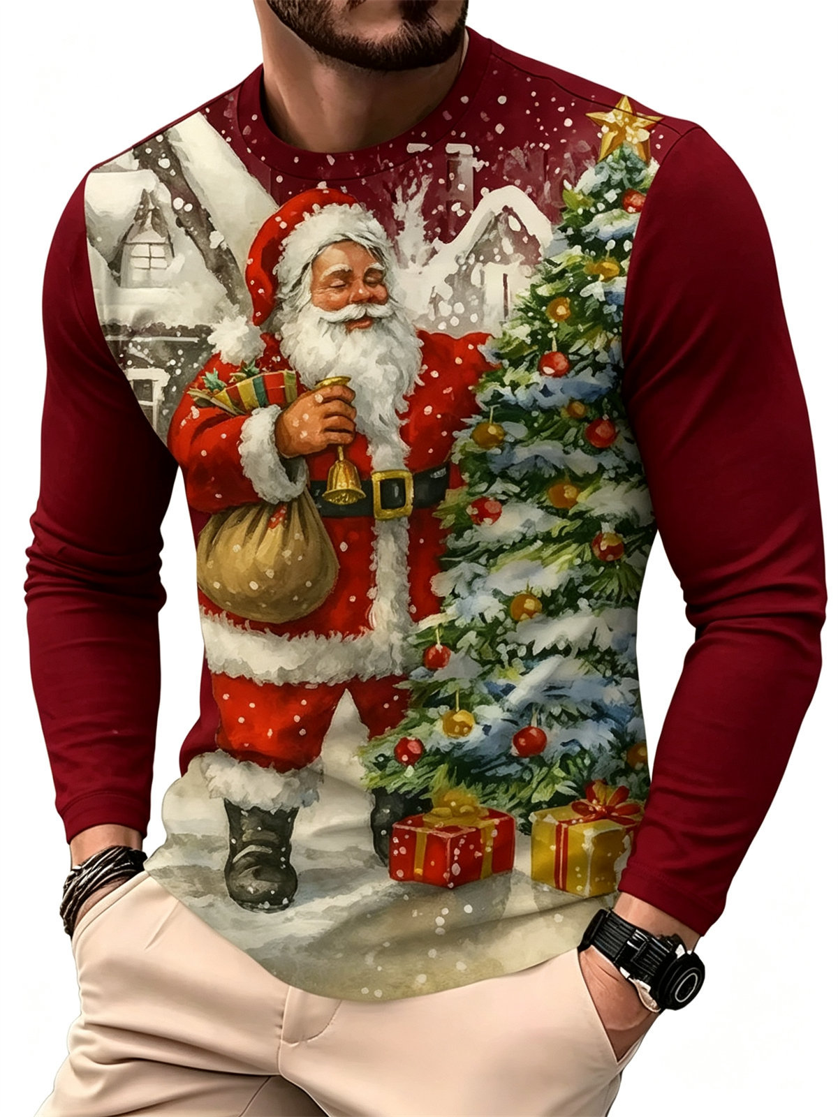Fashion Mens Shirt - メンズ カジュアル ファッション 長袖Tシャツ グラデーション レタープリント