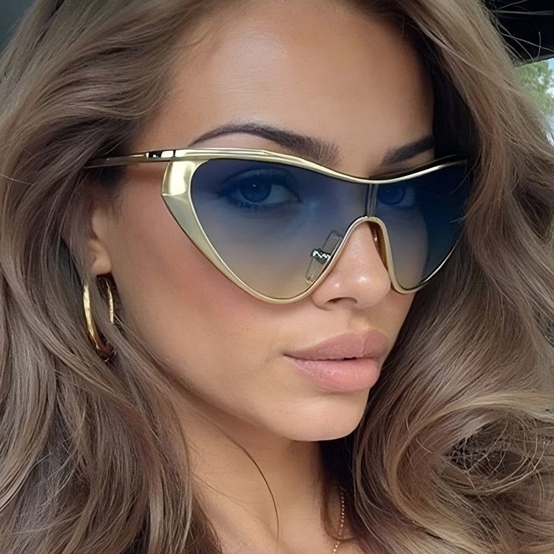 Men'S Fashion Rimless Glasses - リムレス Y2K スタイルサングラス長方形ファッション人気女性男性シェードスクエアサングラス女性男性 Oculos メタルフレーム