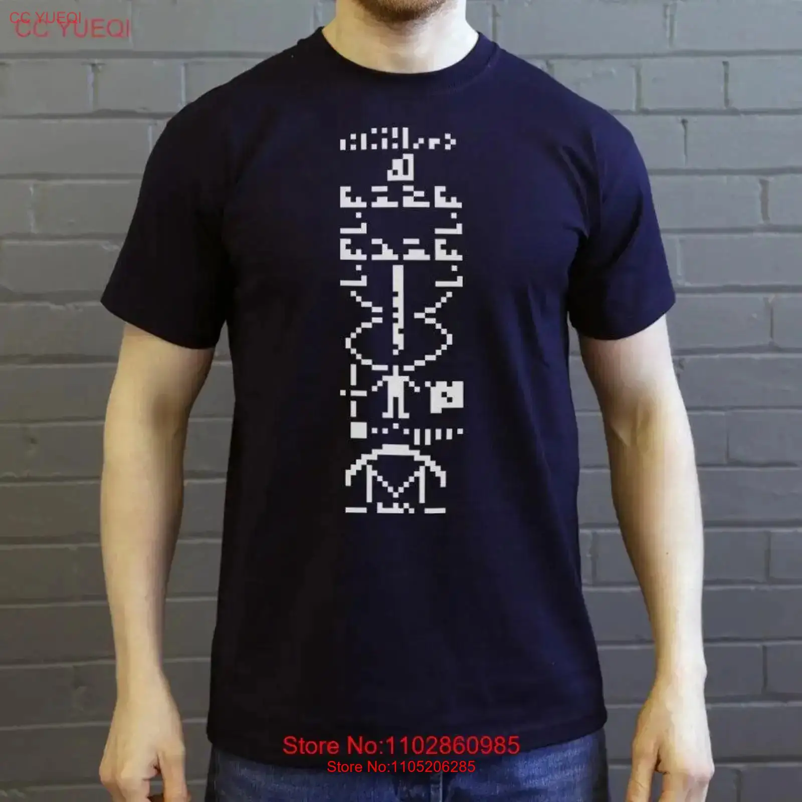 Men'S Fashion Everyday - アレシボ メッセージ T シャツ ヴィンテージ ウォッシュド