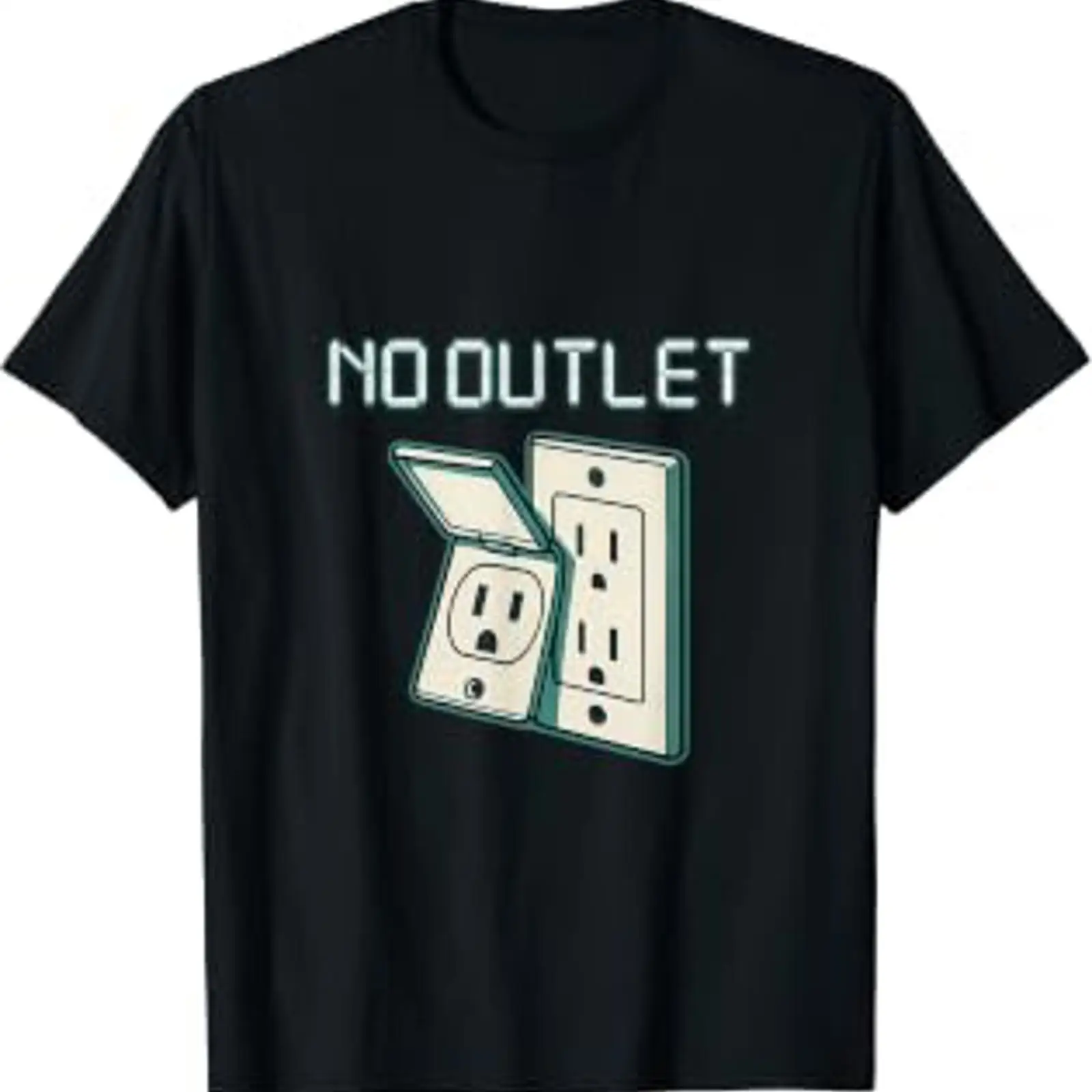 Men'S Fashion Outlets - 電気技師Tシャツ、NoOutlet LEDコンセントデザイン、ヴィンテージ風、ウォッシュ加工、柔らかく快適な着心地、メンズ、少しファッショナブルなストリートウェア、グラフィックプリント、多様なスタイルに合わせやすい。