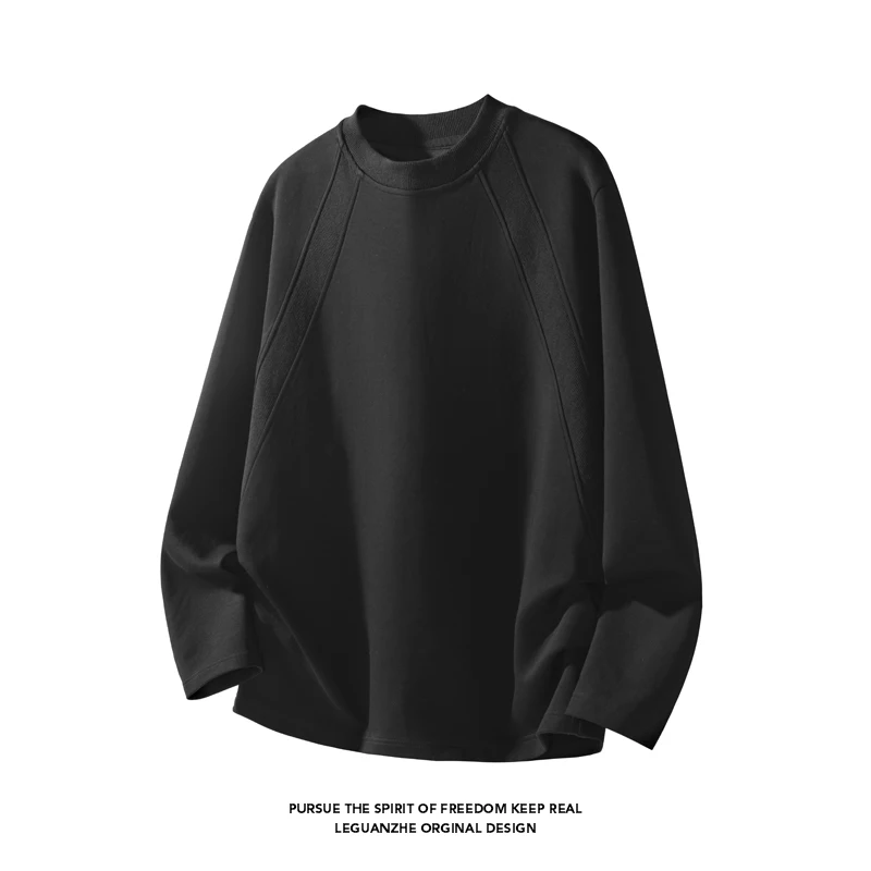 Fashion Mens Shirt - メンズファッション ラグランスリーブ クルーネック 長袖Tシャツ オーバーサイズスタイル 軽量生地