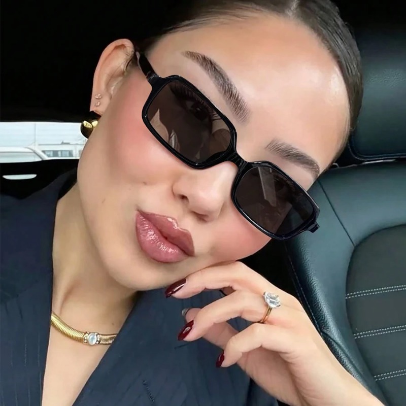 Men'S Fashion Glasses - 新しいセクシーな小型長方形サングラス ファッション レディース ヴィンテージ ブランド デザイナーサングラス