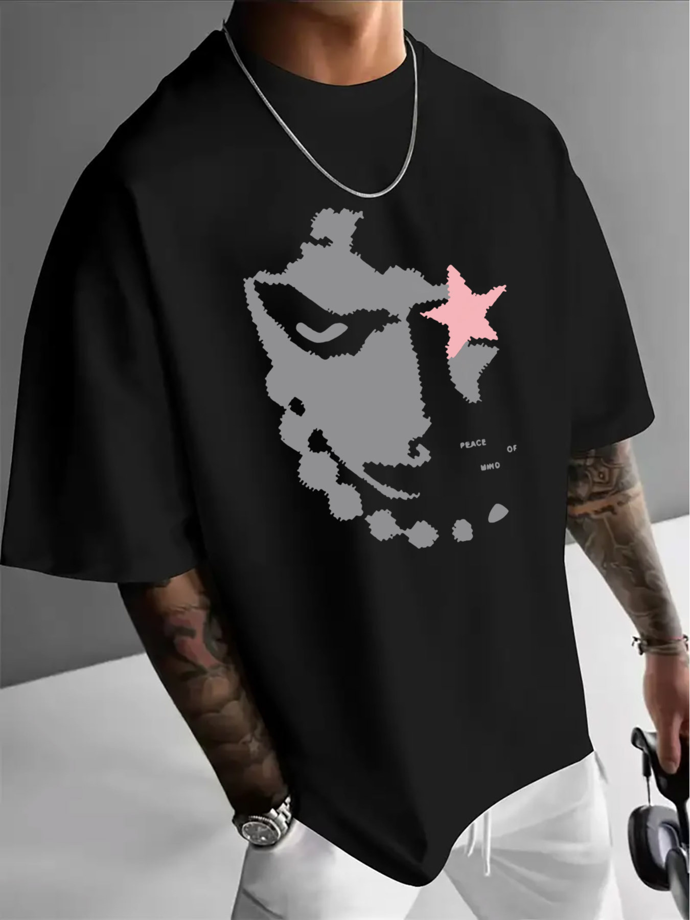 Men'S Fashion App - メンズカジュアルクルーネックTシャツ、抽象的なグラフィックプリント付き | 軽量、半袖、レギュラーフィット、アプリ付きサマーファッションTシャツ