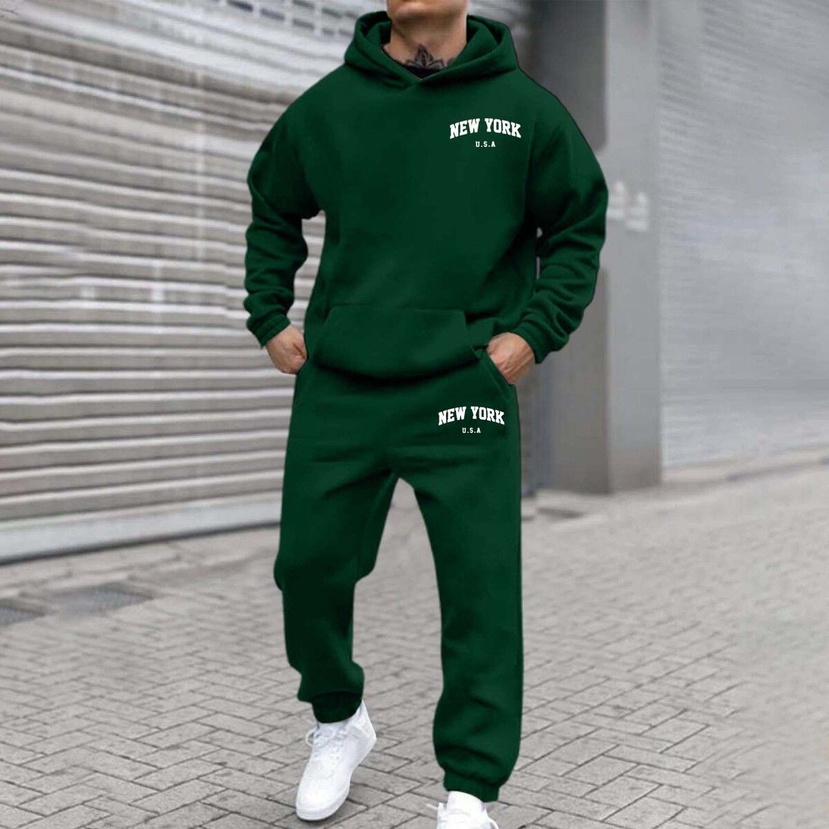 アメリカ、ニューヨークシティのプリントが施されたメンズ用スウ - Men'S Fashion Loose Pants のレビューと価格