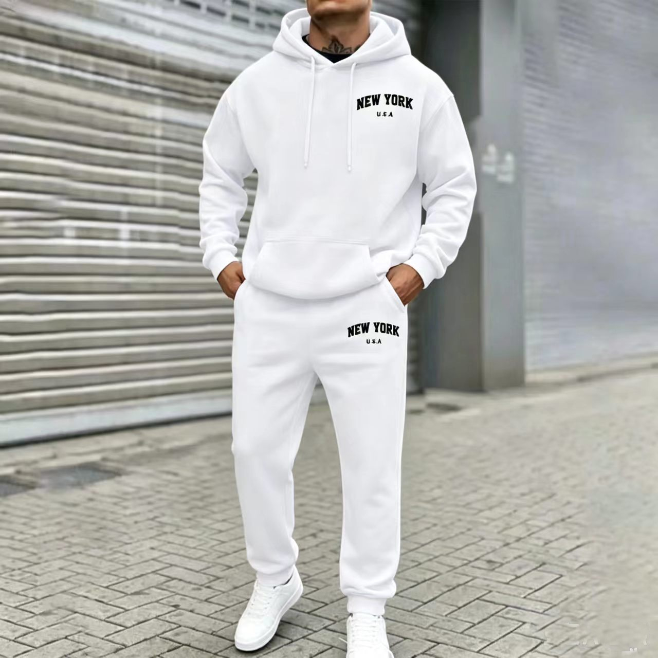 アメリカ、ニューヨークシティのプリントが施されたメンズ用スウ - Men'S Fashion Loose Pants のレビューと価格