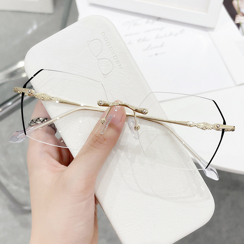 リムレス近視メガネ女性ヴィンテージ青色光コンピュータ眼鏡男性 - Men'S Fashion Rimless Glasses のレビューと価格