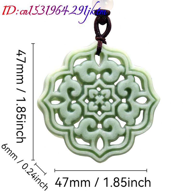 男性と女性のための天然翡翠の花のペンダントネックレス,ファッ - Men'S Fashion Accessories のレビューと価格