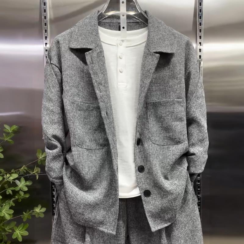 メンズラペルシャツスーツ ルーズストレートワイドレッグパンツ - Men'S Fashion Loose Pants のレビューと価格