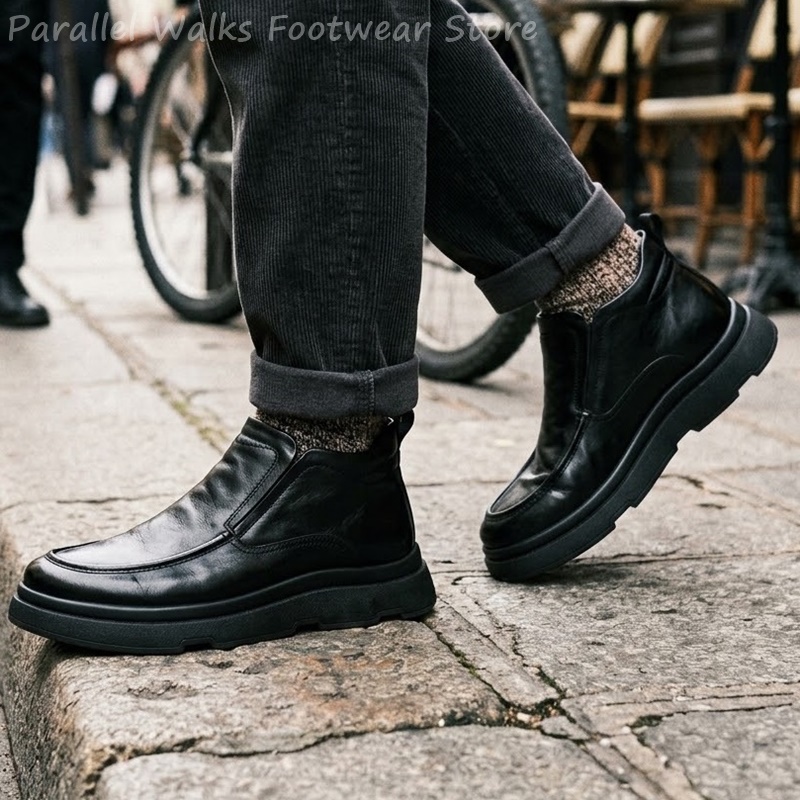 厚底のチェルシーブーツ、メンズ、ヴィンテージ風、モカシンタイ - Men'S Fashion Loafers のレビューと価格