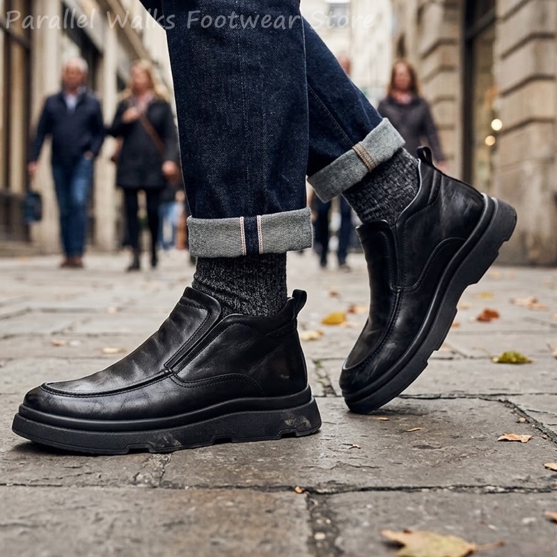 厚底のチェルシーブーツ、メンズ、ヴィンテージ風、モカシンタイ - Men'S Fashion Loafers のレビューと価格