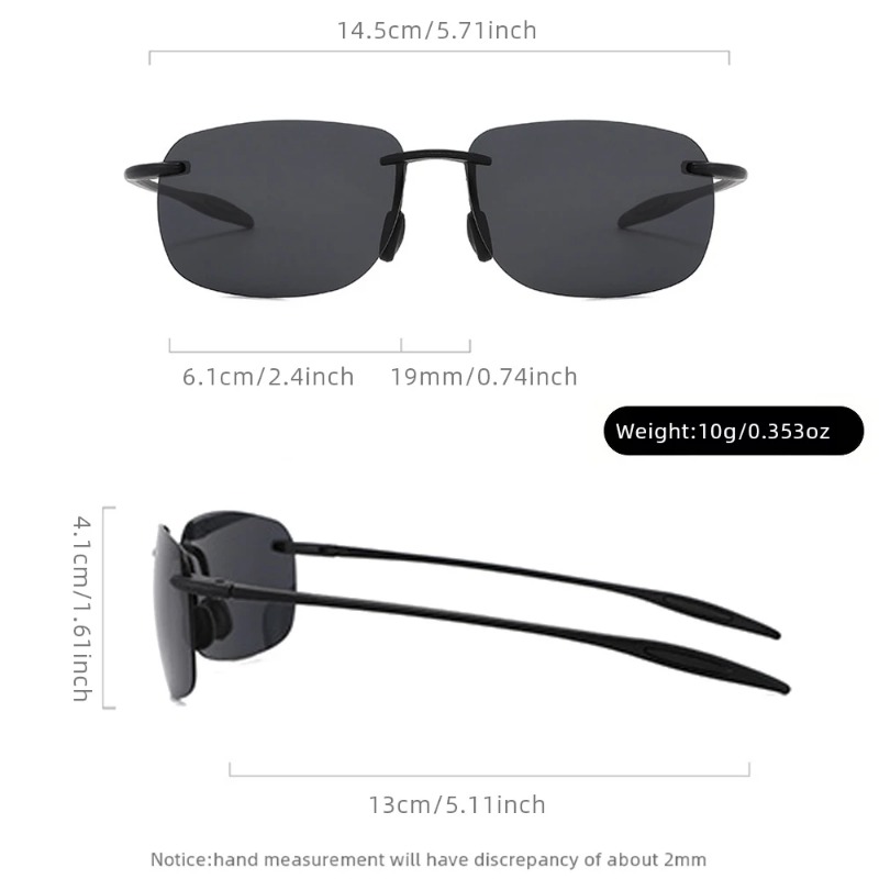 新製品TR90偏光サングラス 男女兼用 フレームレス ドライ - Men'S Fashion Glasses のレビューと価格