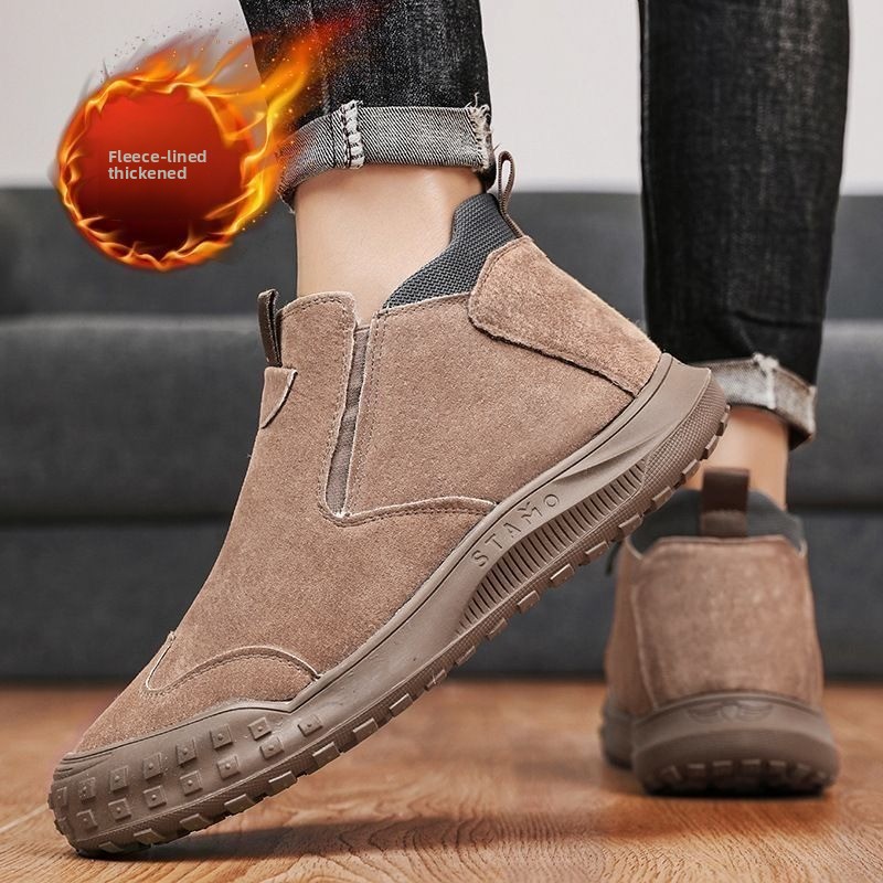 冬のメンズシューズ豪華な暖かい綿の靴ファッションハイトップカ - Men'S Fashion Loafers のレビューと価格