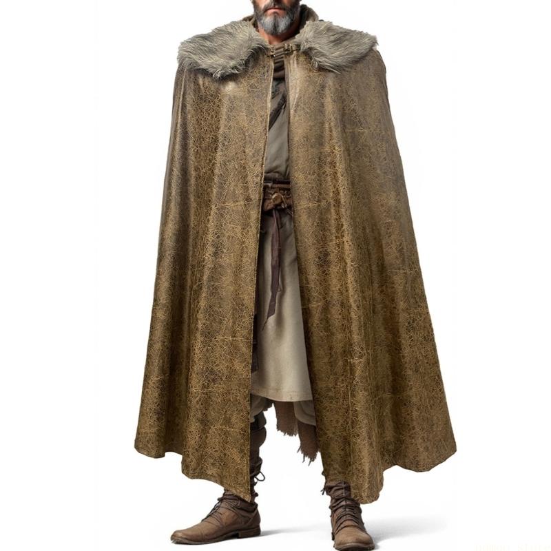 31BF ヴィンテージ中世マントコスプレ衣装ケープ歴史テーマ - Mens Fashion Poncho のレビューと価格