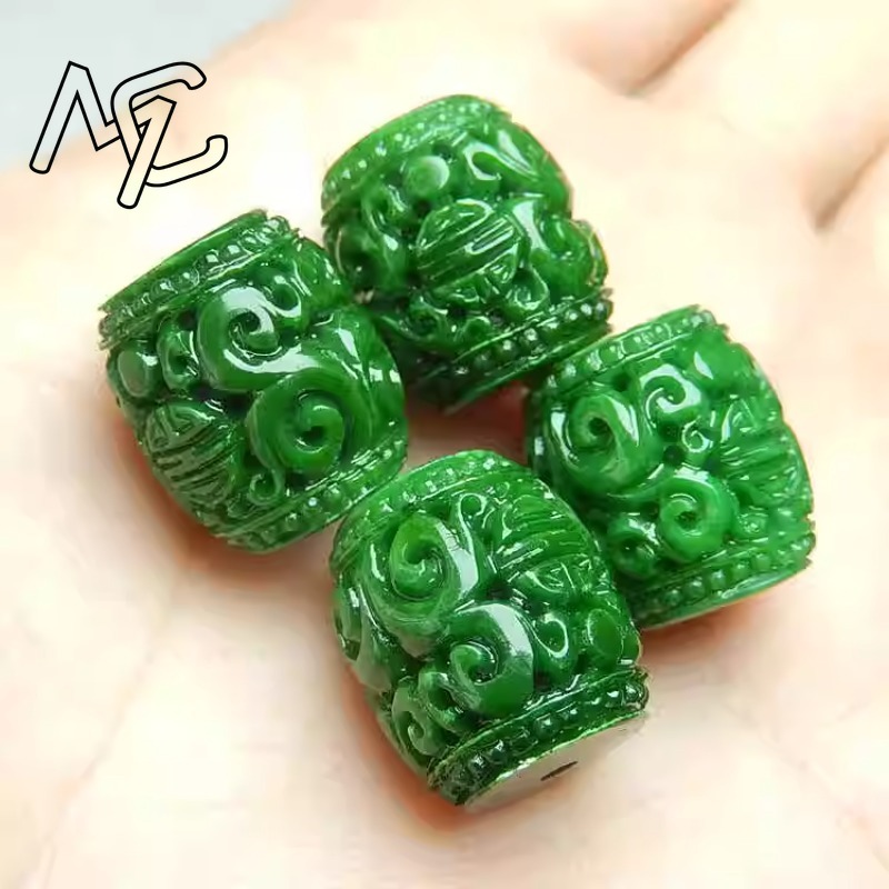 5pc ナチュラルグリーンヒスイ彫刻ビーズ DIY ブレスレ - Men'S Fashion Accessories のレビューと価格