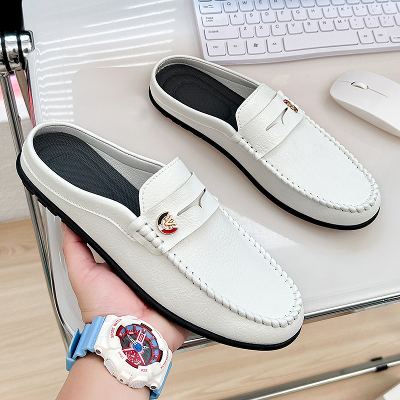 男性用の滑り止めレザーローファー,快適なビーチサンダル,カジ - Men'S Fashion Loafers のレビューと価格