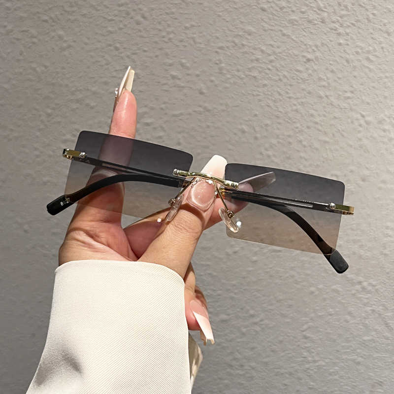 ファッショナブルなリムレス長方形サングラス、人気の男女兼用サ - Men'S Fashion Rimless Glasses のレビューと価格