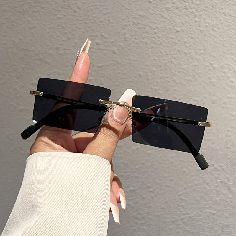 ファッショナブルなリムレス長方形サングラス、人気の男女兼用サ - Men'S Fashion Rimless Glasses のレビューと価格