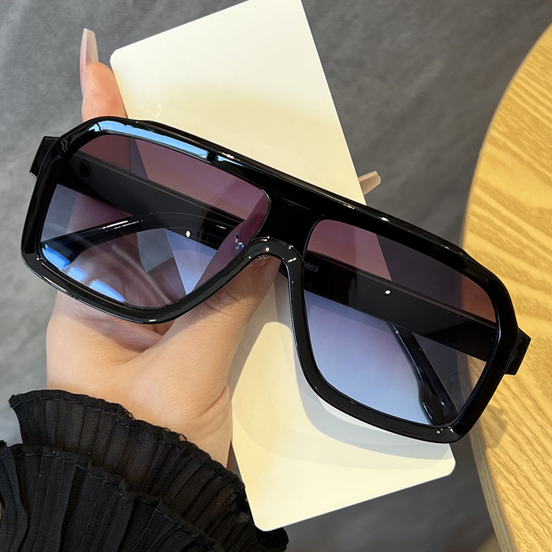 オーバーサイズスクエア型アンチライトメガネ 男女兼用 厚フレ - Men'S Fashion Glasses のレビューと価格