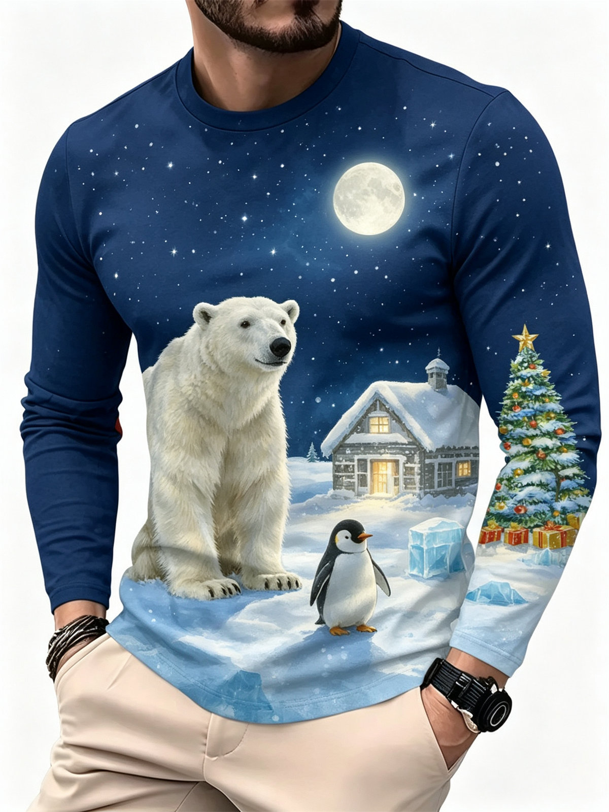 メンズ カジュアル ファッション 長袖Tシャツ グラデーショ - Fashion Mens Shirt のレビューと価格