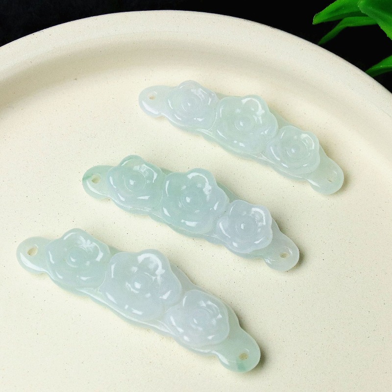 1pc 天然翡翠エメラルドフラワーハンドカード DIY アク - Men'S Fashion Accessories のレビューと価格