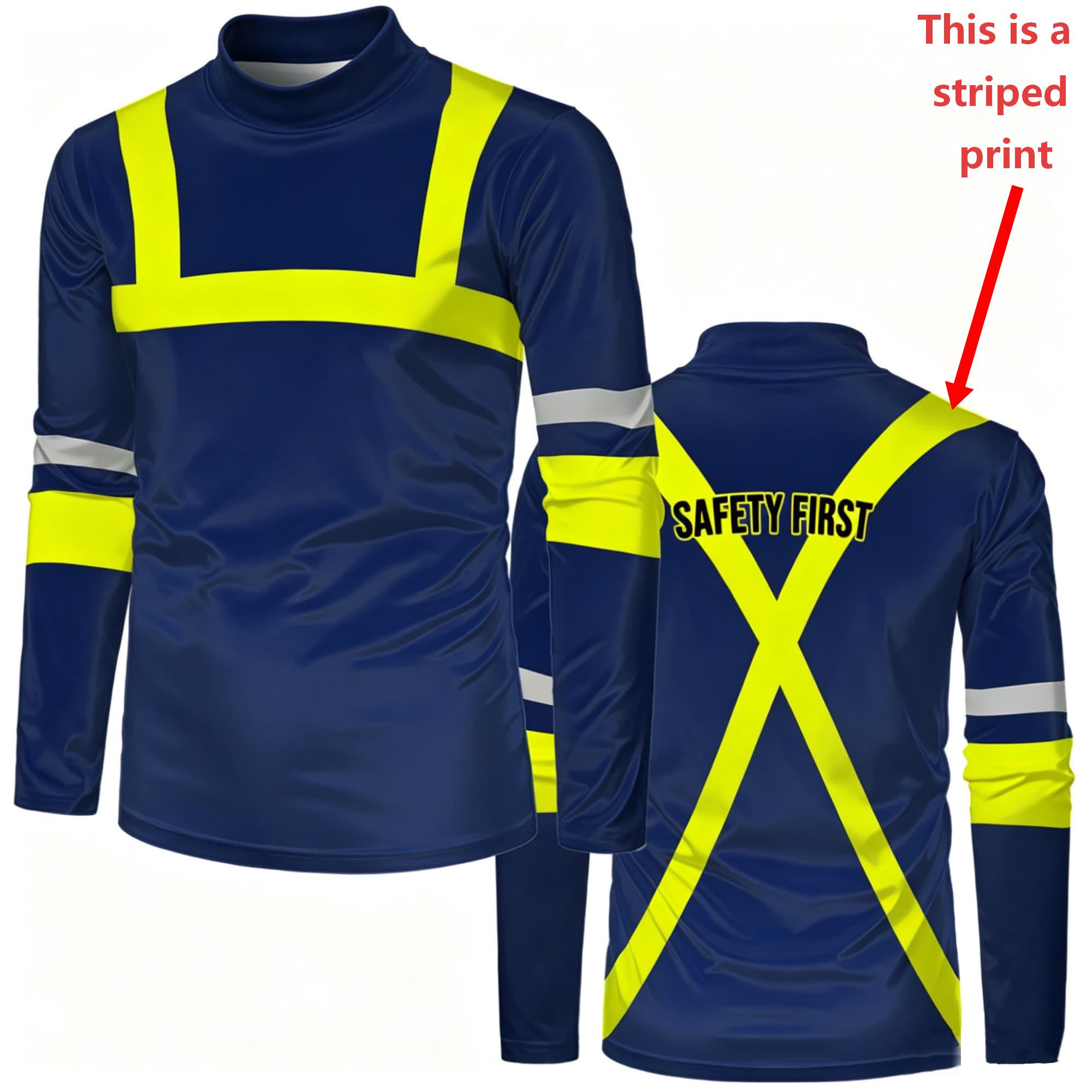 メンズモックネック長袖Tシャツ、フェイク安全作業ベスト、ビジ - Fashion Mens Shirt のレビューと価格