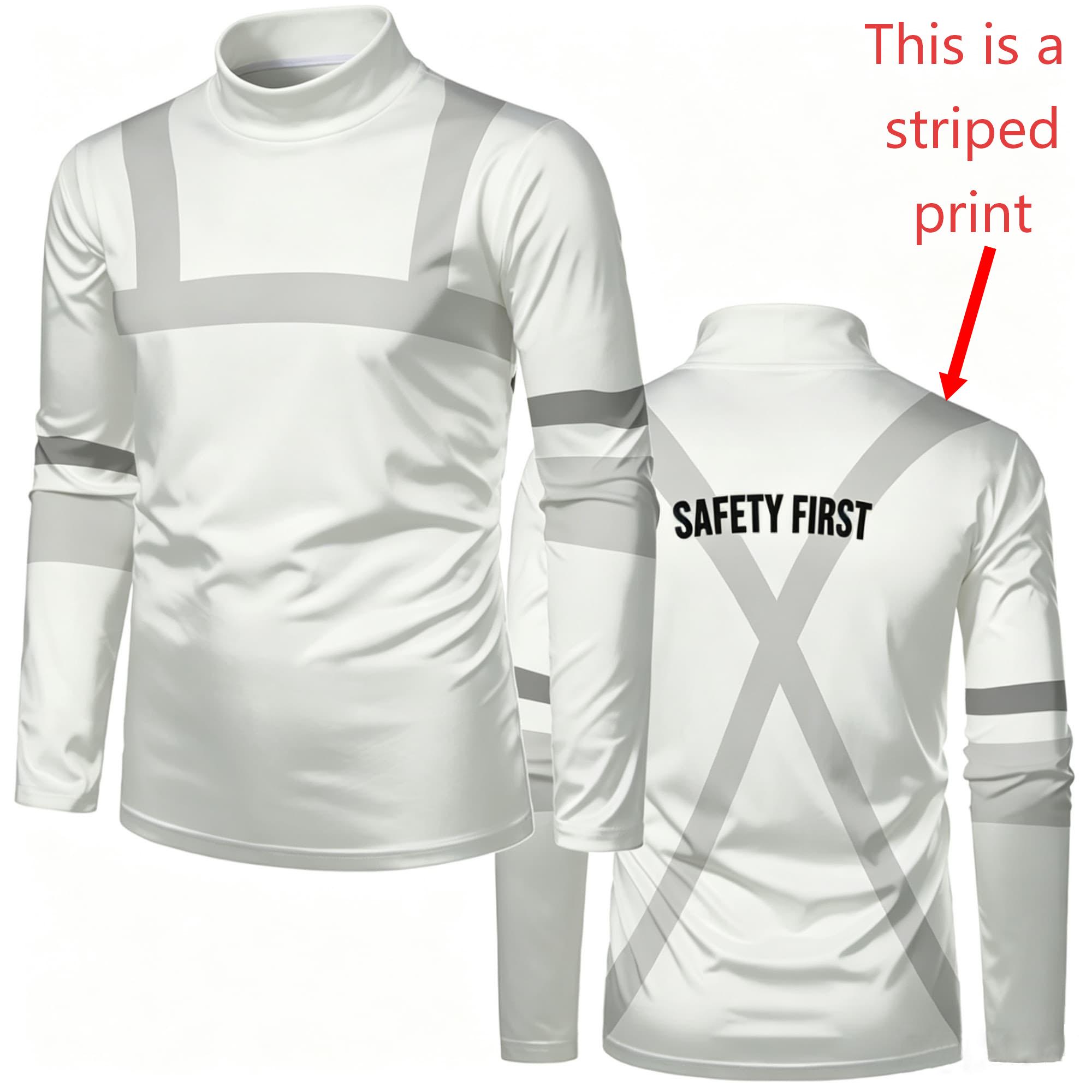 メンズモックネック長袖Tシャツ、フェイク安全作業ベスト、ビジ - Fashion Mens Shirt のレビューと価格