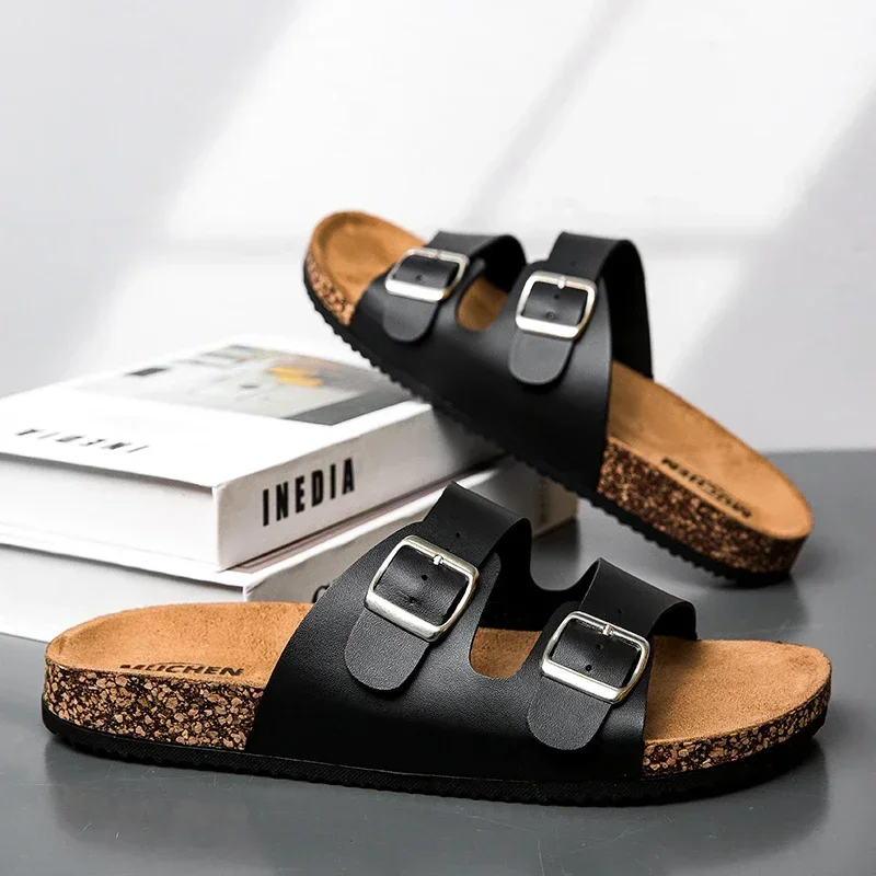 ファッションクラシックユニセックススリッパ快適な夏のコルク靴 - Mens Fashion Mullet のレビューと価格