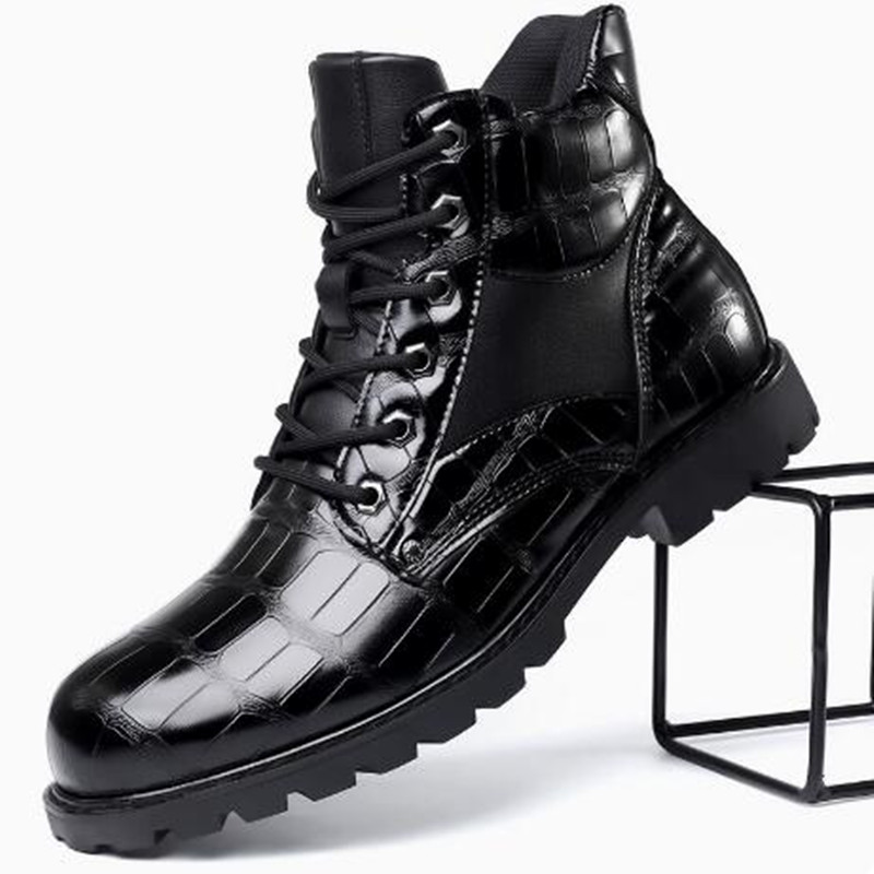 高級ブランド男性ブーツグリッドパターンスクエアヒール男性アン - Men'S Fashion Luxury Brands のレビューと価格