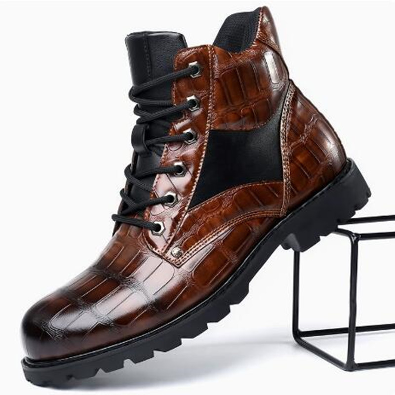 高級ブランド男性ブーツグリッドパターンスクエアヒール男性アン - Men'S Fashion Luxury Brands のレビューと価格
