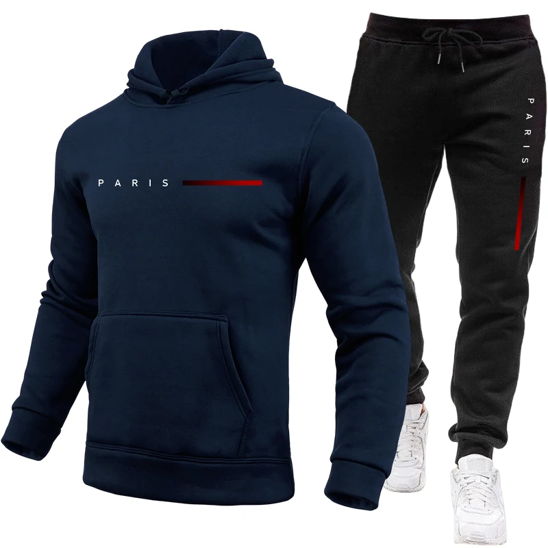 フード付きスウェットシャツとスウェットパンツのアウトドアスポ - Paris Fashion Men のレビューと価格
