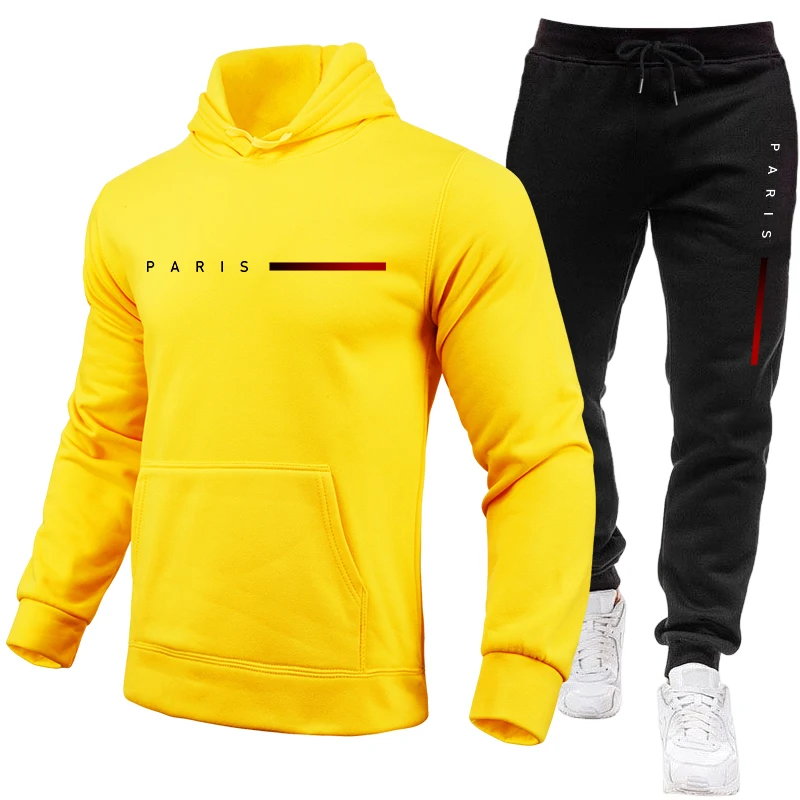 フード付きスウェットシャツとスウェットパンツのアウトドアスポ - Paris Fashion Men のレビューと価格