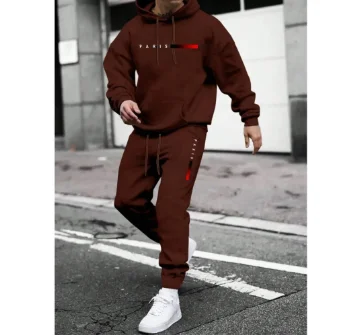 ユニセックス パリ レタープリント パーカー＆ドローストリン - Paris Fashion Men のレビューと価格