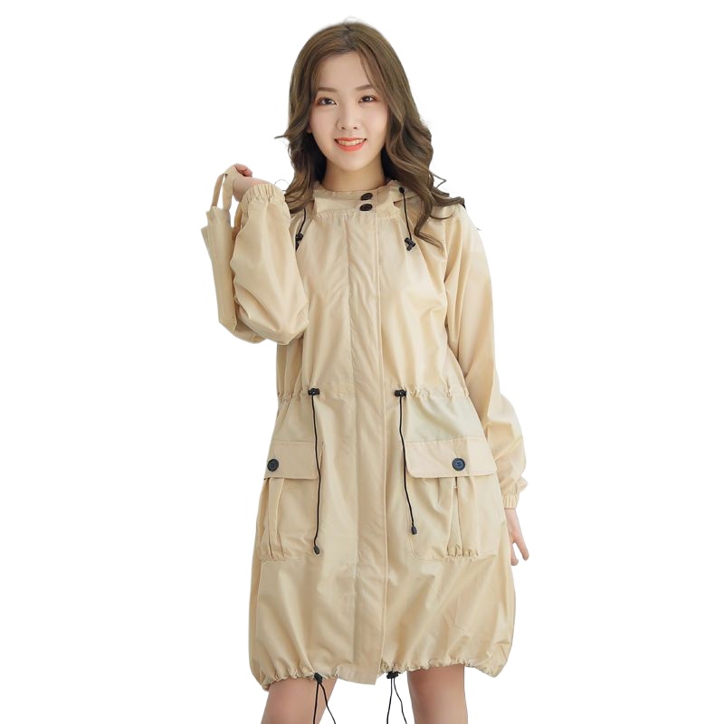 軽量防水レインコート レディース ロング丈 フード付きジャケ - Mens Fashion Poncho のレビューと価格