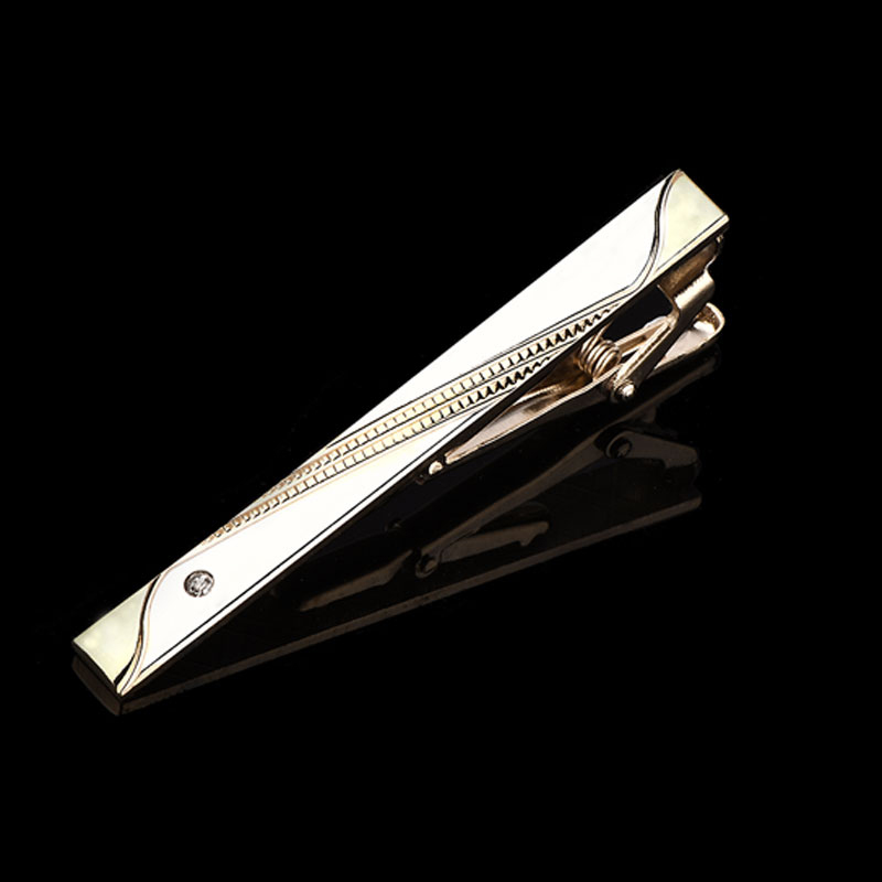 ラインストーン付きのゴールドとシルバーのメンズタイクリップ1 - Men'S Fashion Accessories のレビューと価格