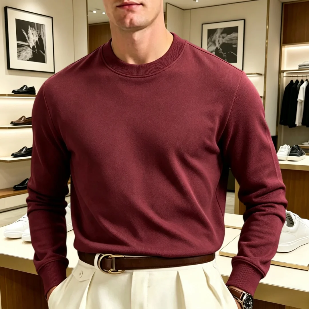 柔らかいコットン素材を使用した、高級ブランドのメンズ長袖ラウ - Fashion Mens Shirt のレビューと価格