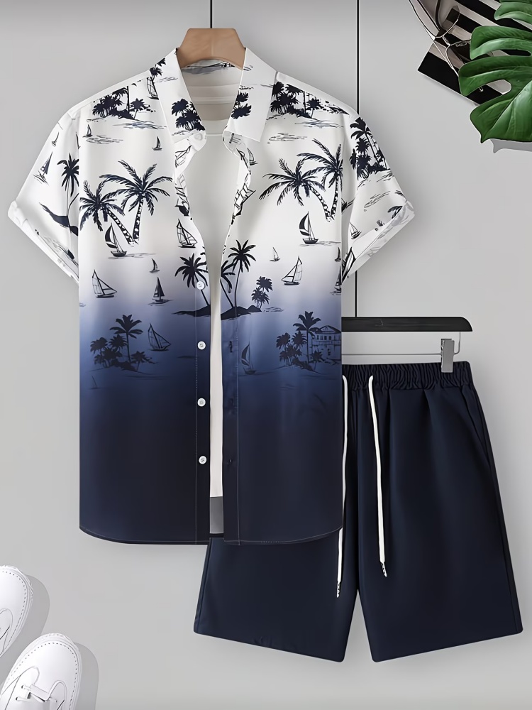 ファッション夏 2 ピーストラックスーツカジュアルルーズ半袖 - Mens Fashion Suits のレビューと価格