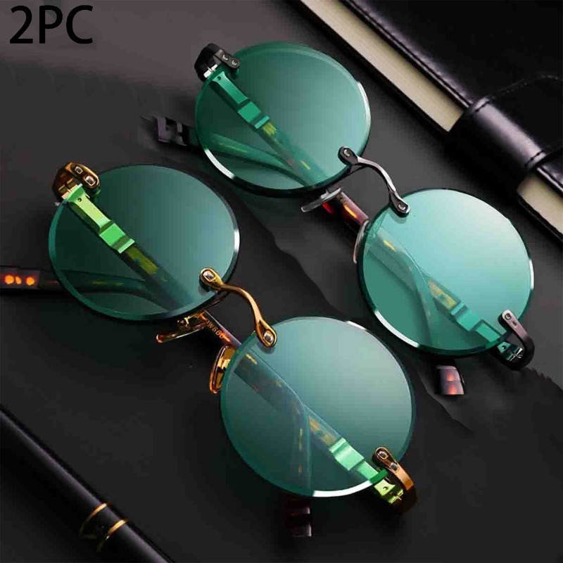ファッションクラシックリムレスサングラス 男女兼用 ラウンド - Men'S Fashion Rimless Glasses のレビューと価格