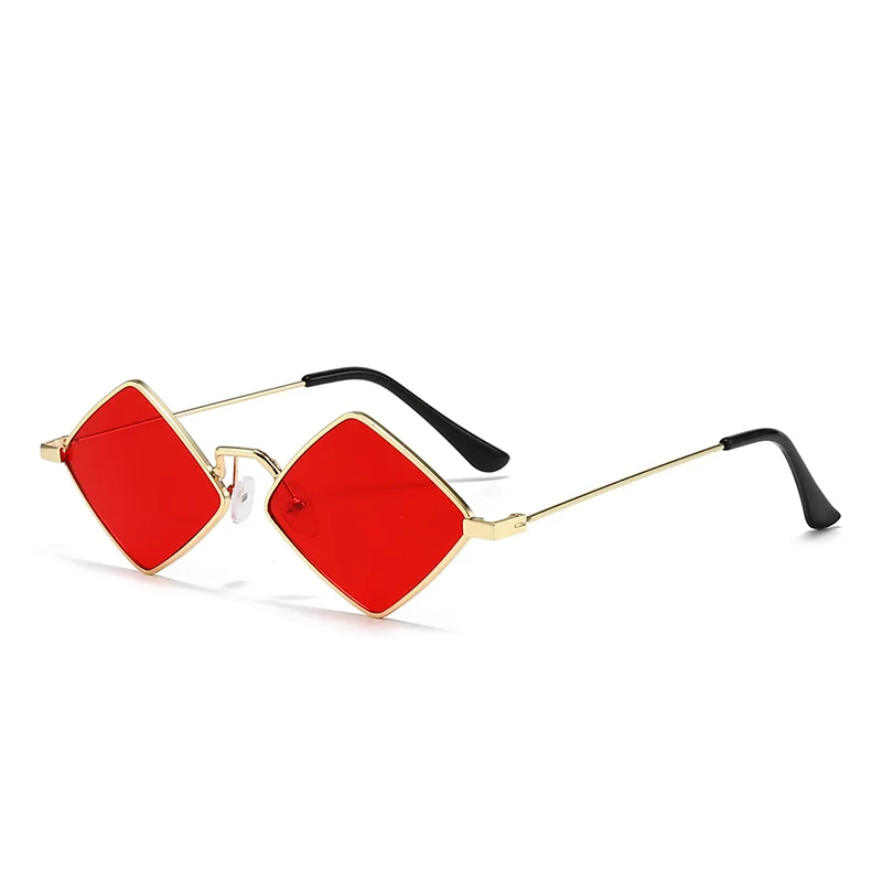最新トレンドのメタル製ダイヤモンド型サングラス。男女兼用で、 - Men'S Fashion Glasses のレビューと価格
