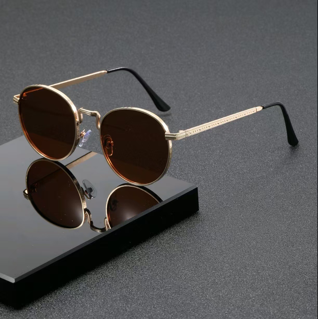 ファッションクラシックラウンドサングラス メンズ レディース - Men'S Fashion Glasses のレビューと価格