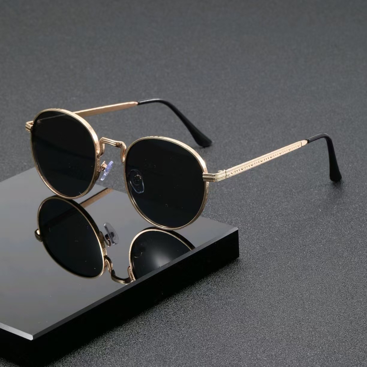 ファッションクラシックラウンドサングラス メンズ レディース - Men'S Fashion Glasses のレビューと価格