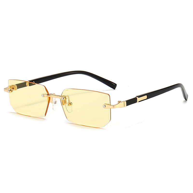 リムレス長方形サングラス ファッション レディース メンズ  - Men'S Fashion Glasses のレビューと価格