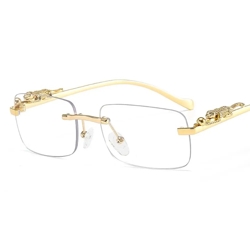 リムレススクエアサングラス女性男性高級ブランドデザイナー人気 - Men'S Fashion Rimless Glasses のレビューと価格