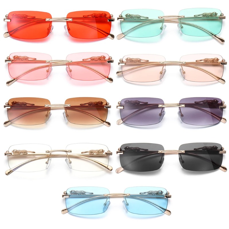 リムレススクエアサングラス女性男性高級ブランドデザイナー人気 - Men'S Fashion Rimless Glasses のレビューと価格