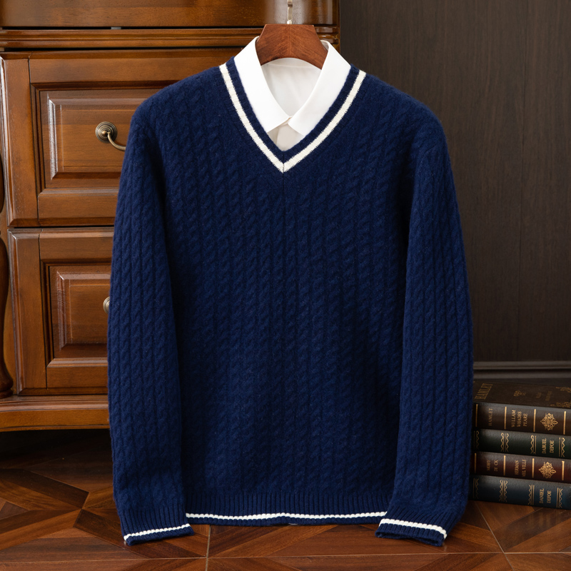 秋と冬の新しい厚みのある100％ピュアカシミヤセーターメンズ - Mens Fashion Mullet のレビューと価格