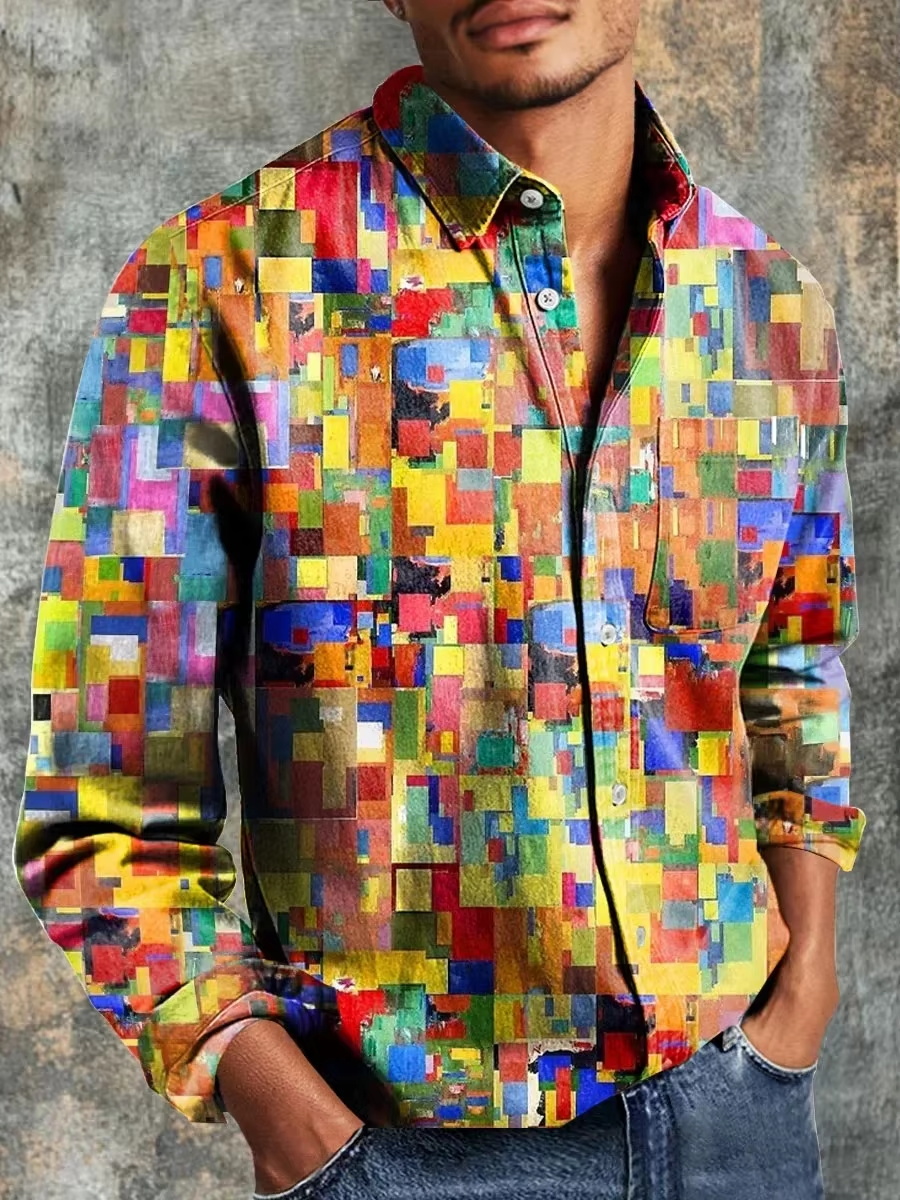 メンズファッション カジュアルファッション パッチワークデザ - Fashion Mens Shirt のレビューと価格